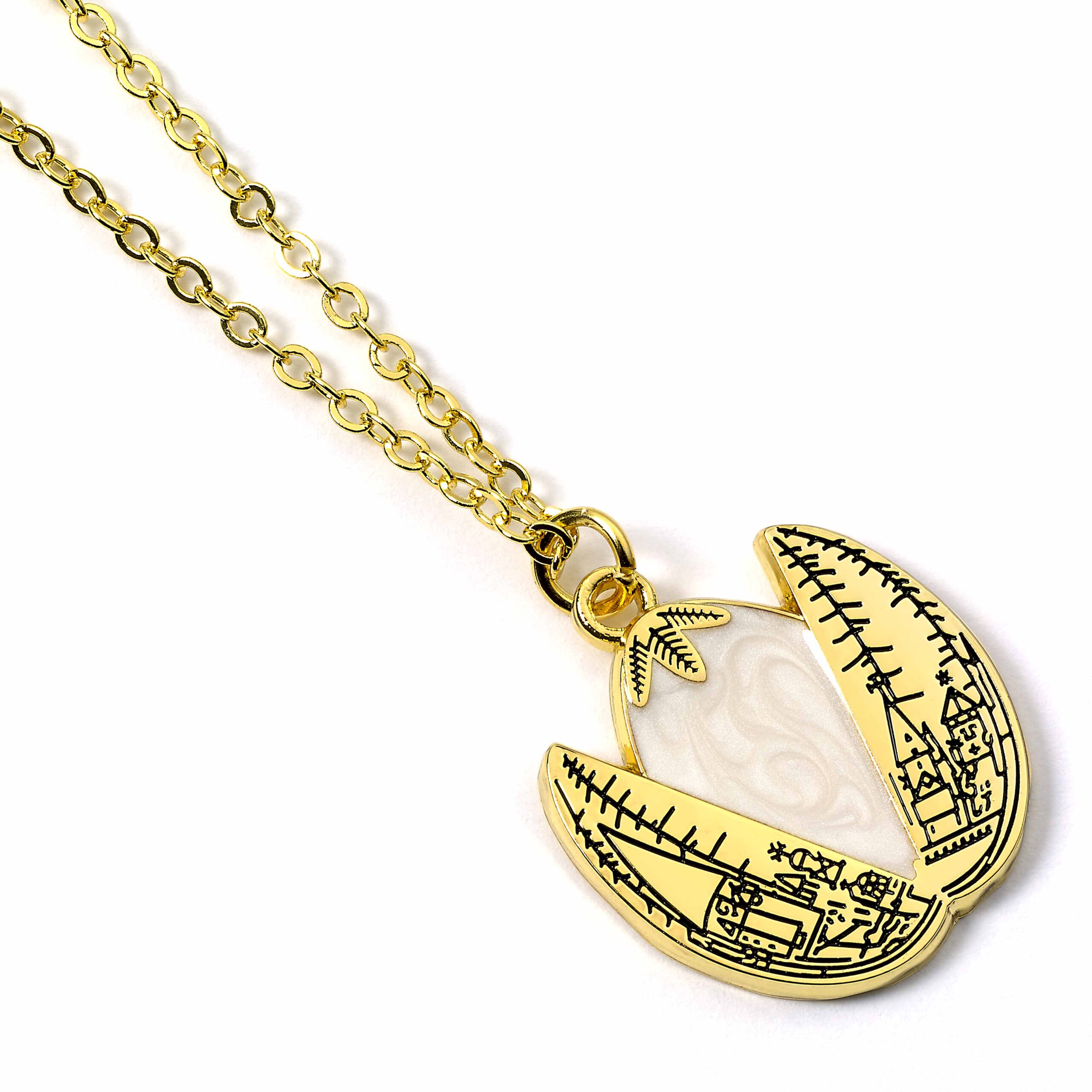Uovo d’oro Harry Potter ispirato al Torneo Tremaghi, con collana dorata inclusa e cofanetto regalo decorativo, perfetto per fan e collezionisti.